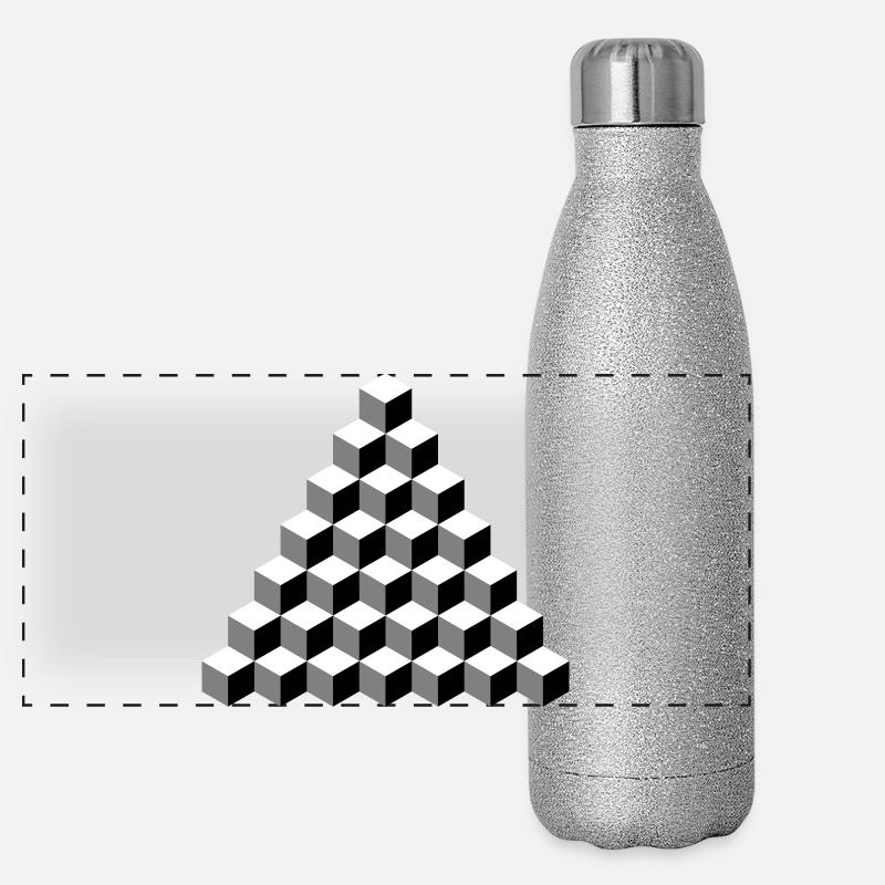 Pyramide cubique isométrique Bouteille isotherme à paillettes