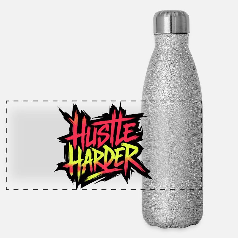 Hustle Neon Graffiti Gourde isotherme panoramique pailletée 500 ml