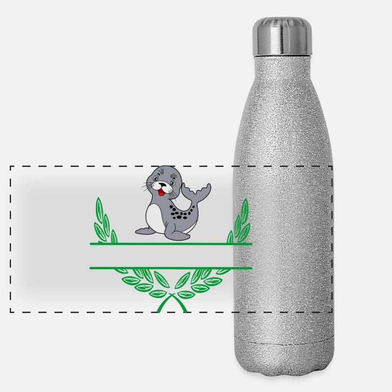 Sceau avec espace de noms Gourde isotherme panoramique pailletée 500 ml