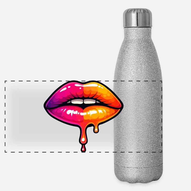 Dripping Neon Lips Panoramic Glitter Thermal Bottle 500 ml