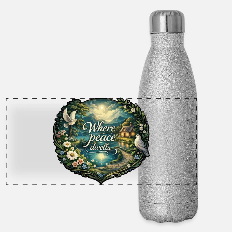 Where peace dwells Panoramic Glitter Thermal Bottle 500 ml