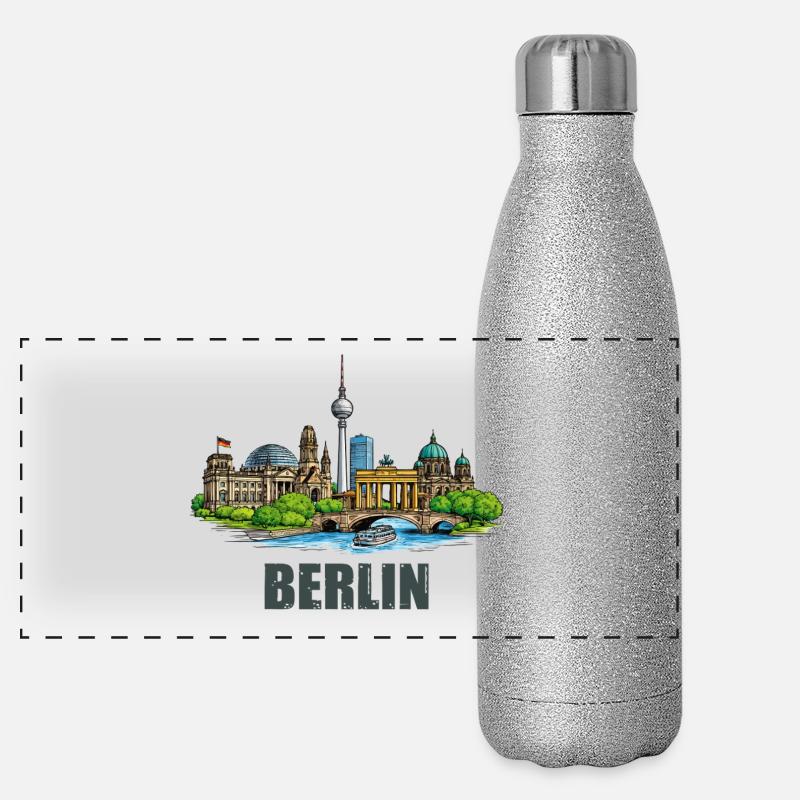 Berlin skyline Panoramic Glitter Thermal Bottle 500 ml