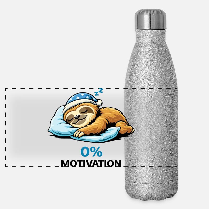 Sleepy Sloth at Zero Percent Panoramic Glitter Thermal Bottle 500 ml