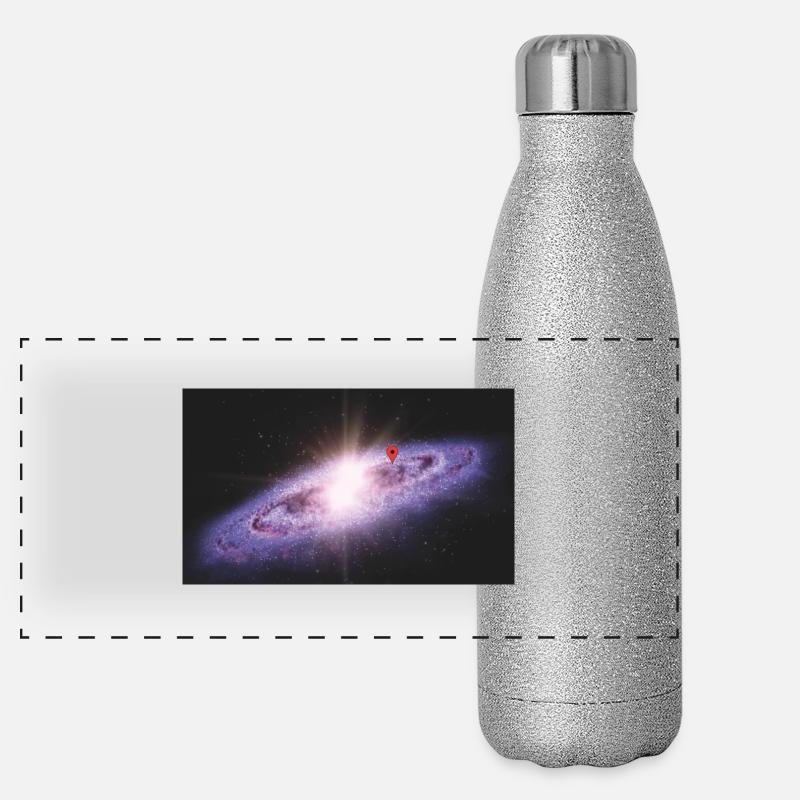 Universum Milchstraße Panorama Glitzer Isolierflasche 500 ml