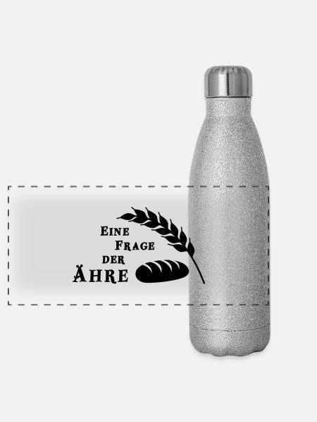 EIne Frage der Ähre - Panorama Glitzer Isolierflasche 500 ml - Silber Glitzer - Vorne