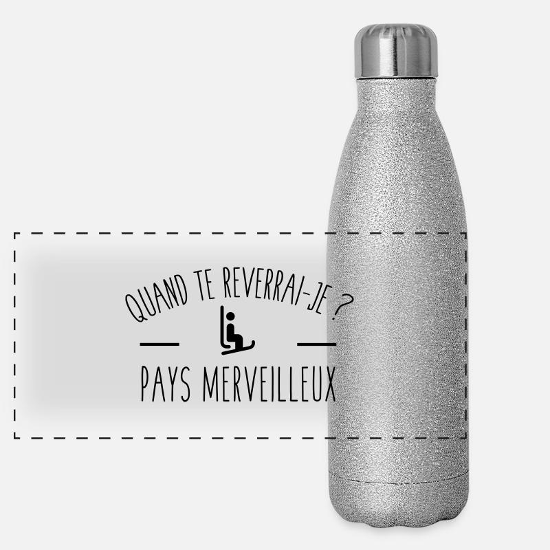 Quand te reverrai-je ? Gourde isotherme panoramique pailletée 500 ml