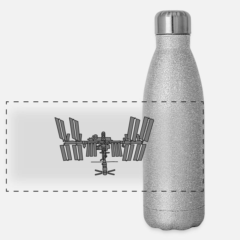 Space station ISS 2 Panoramic Glitter Thermal Bottle 500 ml