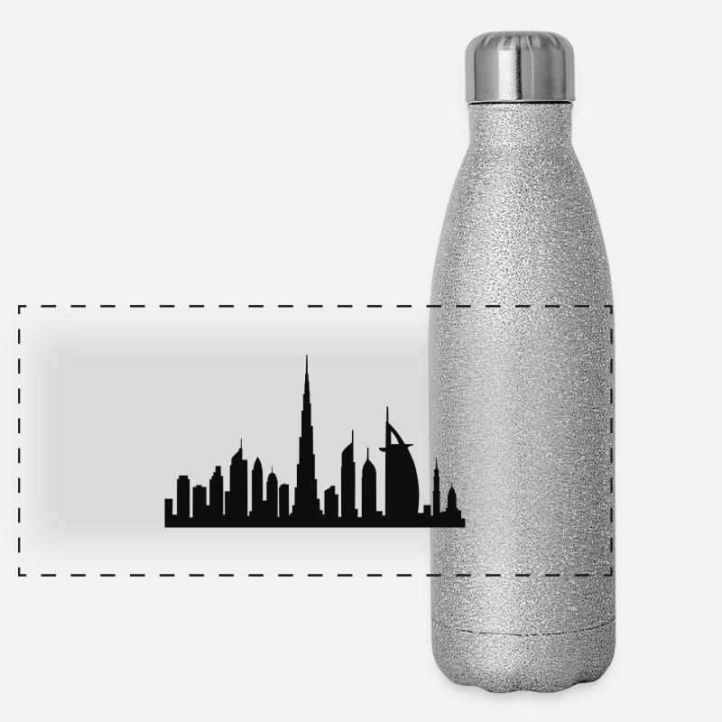dubai skyline Panorama Glitzer Isolierflasche 500 ml