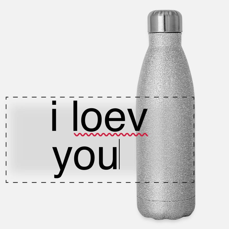 ich liebe dich Fehler Panorama Glitzer Isolierflasche 500 ml