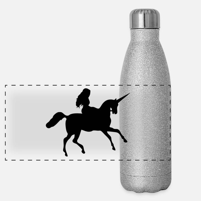 licorne noire Gourde isotherme panoramique pailletée 500 ml