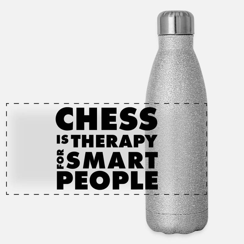 CHESS IS THERAPY - Chess T-Shirt - Gift Idea Panoramic Glitter Thermal Bottle 500 ml