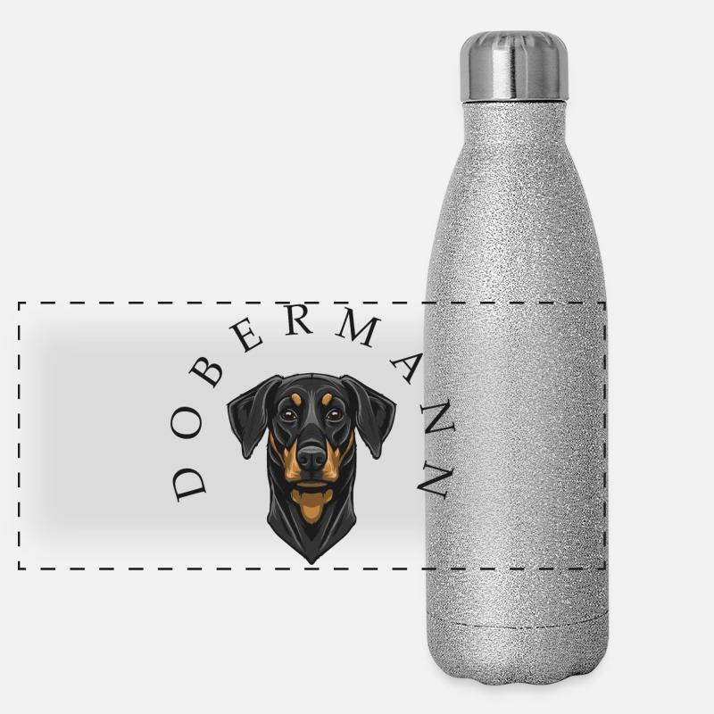 Dobermann Panoramic Glitter Thermal Bottle 500 ml