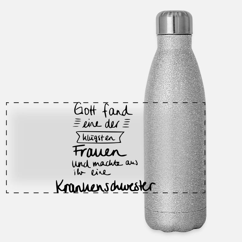 Klügste Frau - Krankenschwester Panorama Glitzer Isolierflasche 500 ml