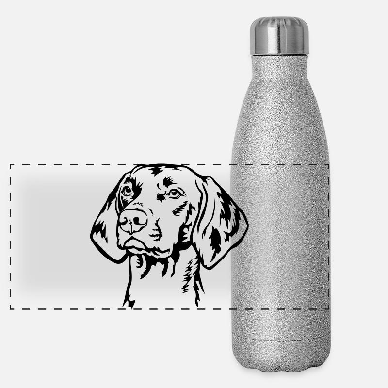 Tête de Magyar Vizsla Gourde isotherme panoramique pailletée 500 ml