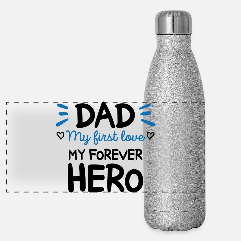 Dad My first love My forever hero Gift Dad Panoramic Glitter Thermal Bottle 500 ml