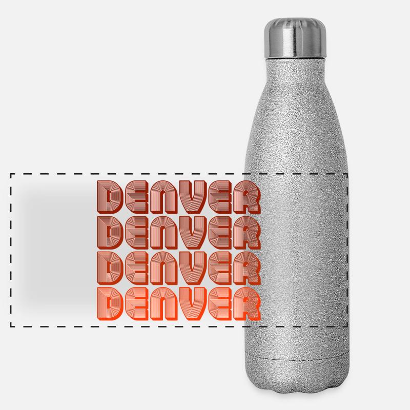 Police de caractères Denver Retro Block Gourde isotherme panoramique pailletée 500 ml