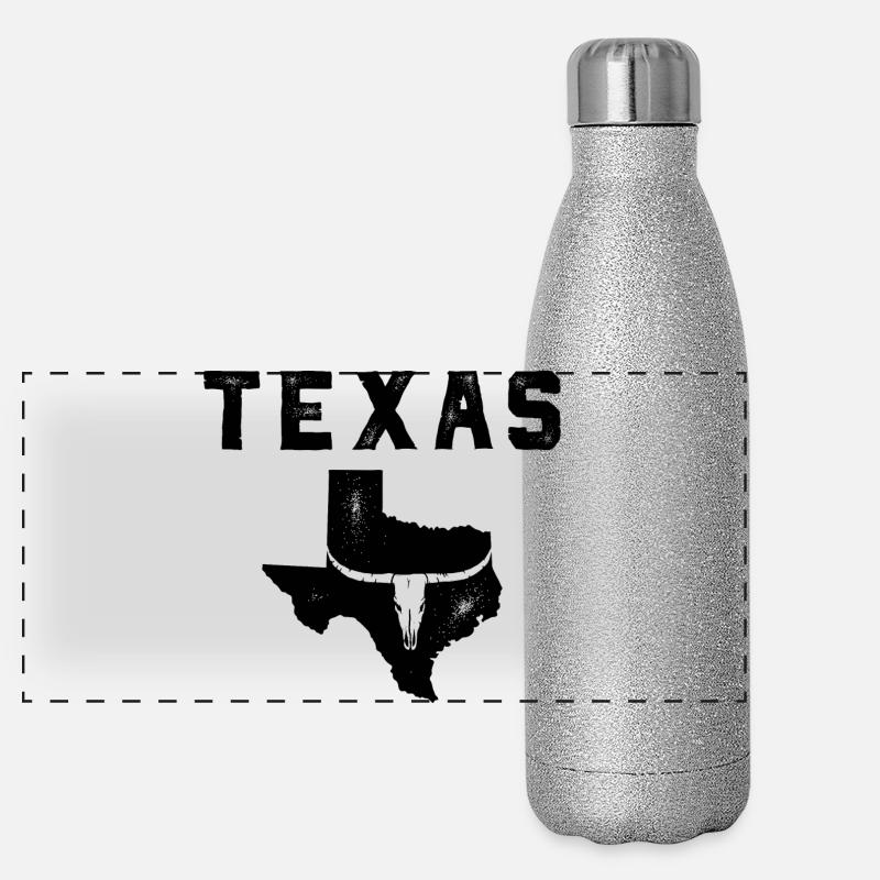 Carte du Texas Gourde isotherme panoramique pailletée 500 ml
