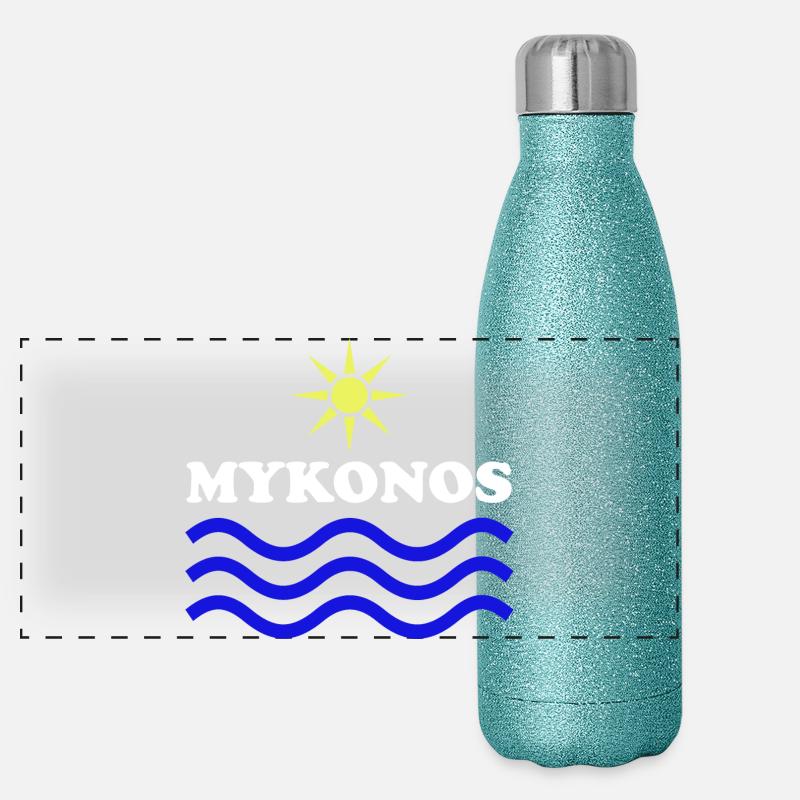 MYKONOS-GRÈCE Eau Solaire Gourde isotherme panoramique pailletée 500 ml