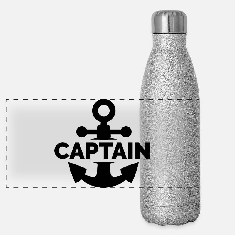 Capitaine Anchor Icon Logo Mer Navire Bateau Gourde isotherme panoramique pailletée 500 ml
