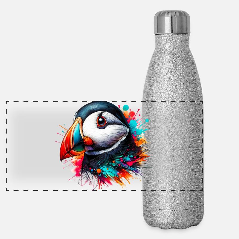 Macareux Gourde isotherme panoramique pailletée 500 ml