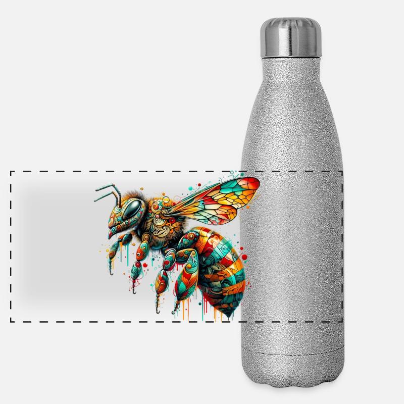 Biene Panorama Glitzer Isolierflasche 500 ml