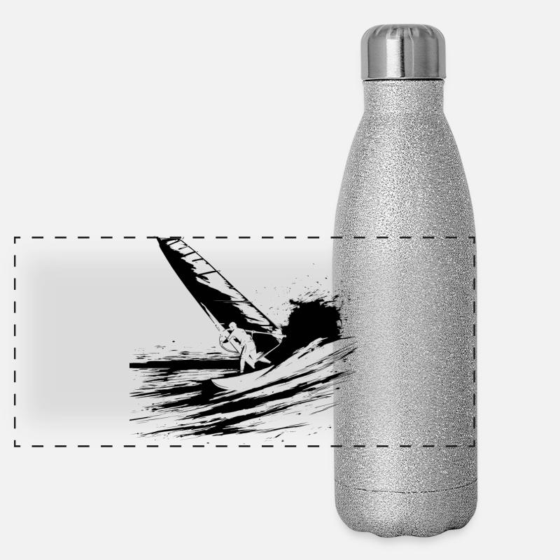 Windsurfen Panorama Glitzer Isolierflasche 500 ml