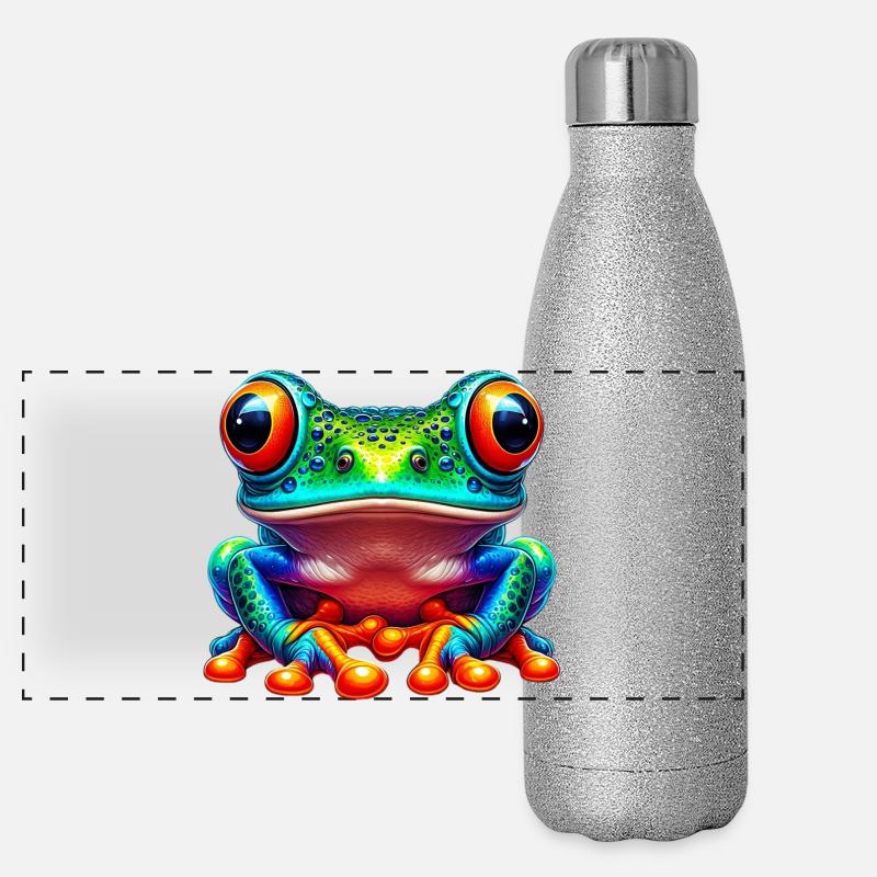 Groda Glittrig termosflaska av rostfritt stål