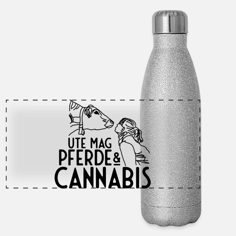 Canabis Hanf Kiffen Panorama Glitzer Isolierflasche 500 ml
