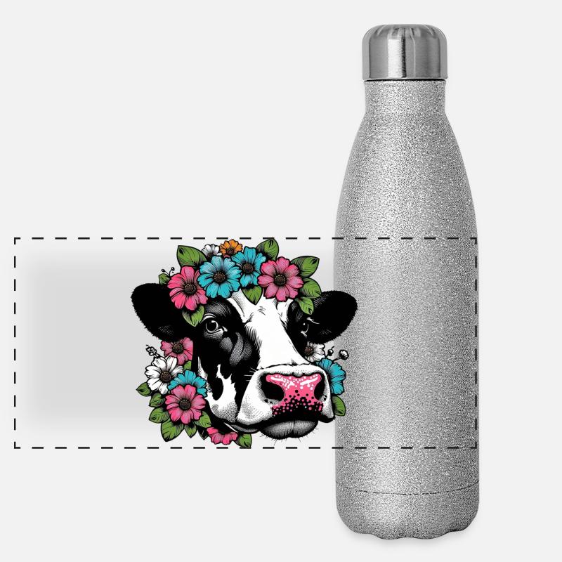 Vache Gourde isotherme panoramique pailletée 500 ml