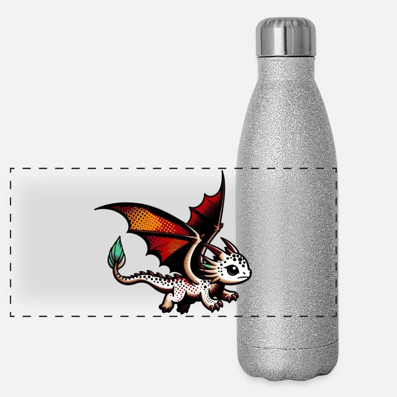 Drache Panorama Glitzer Isolierflasche 500 ml