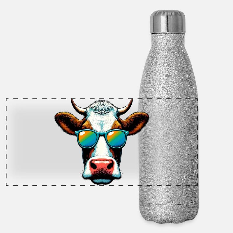 Vache Gourde isotherme panoramique pailletée 500 ml