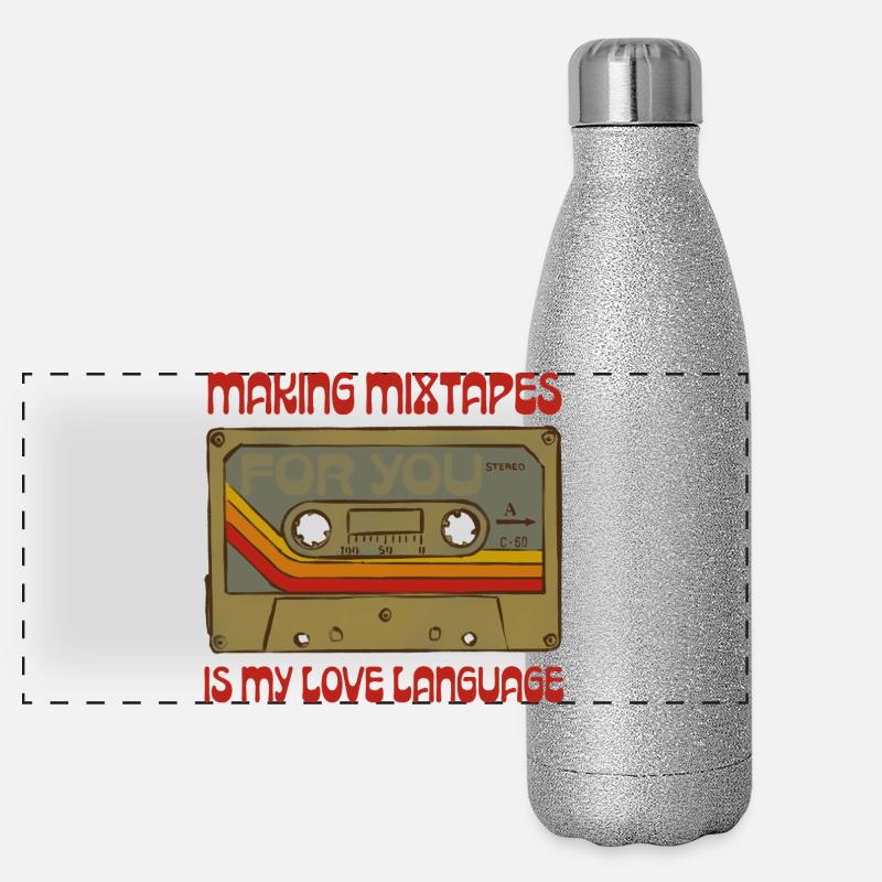 Les mixtapes sont ma langue d’amour Gourde isotherme panoramique pailletée 500 ml