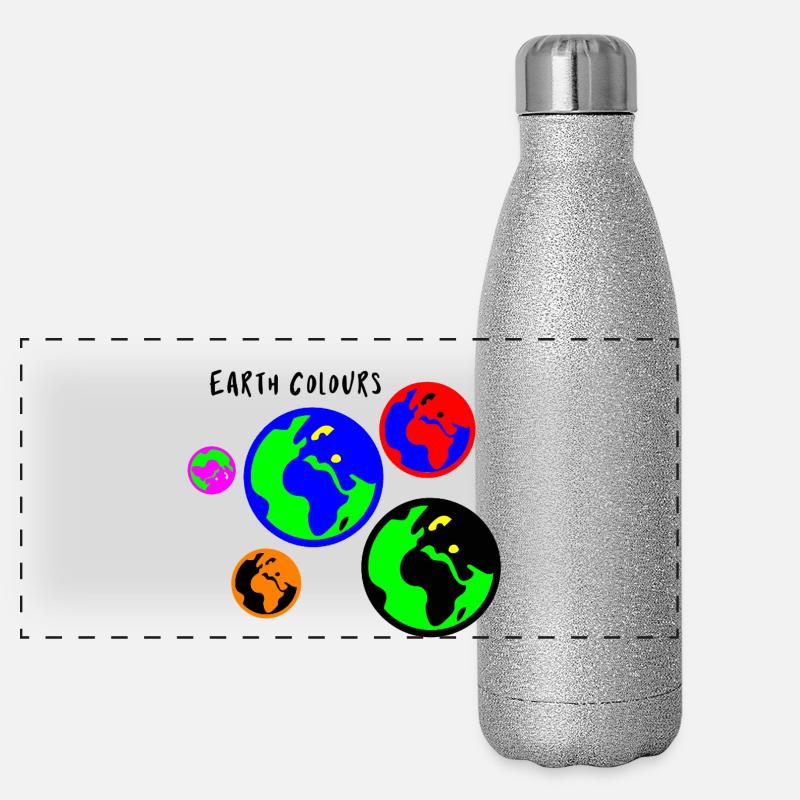 Erdfarben Verspielt Panorama Glitzer Isolierflasche 500 ml