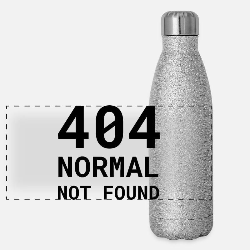 404 Normal Not Found – Lustiges Nerd Fehler Shirt Panorama Glitzer Isolierflasche 500 ml