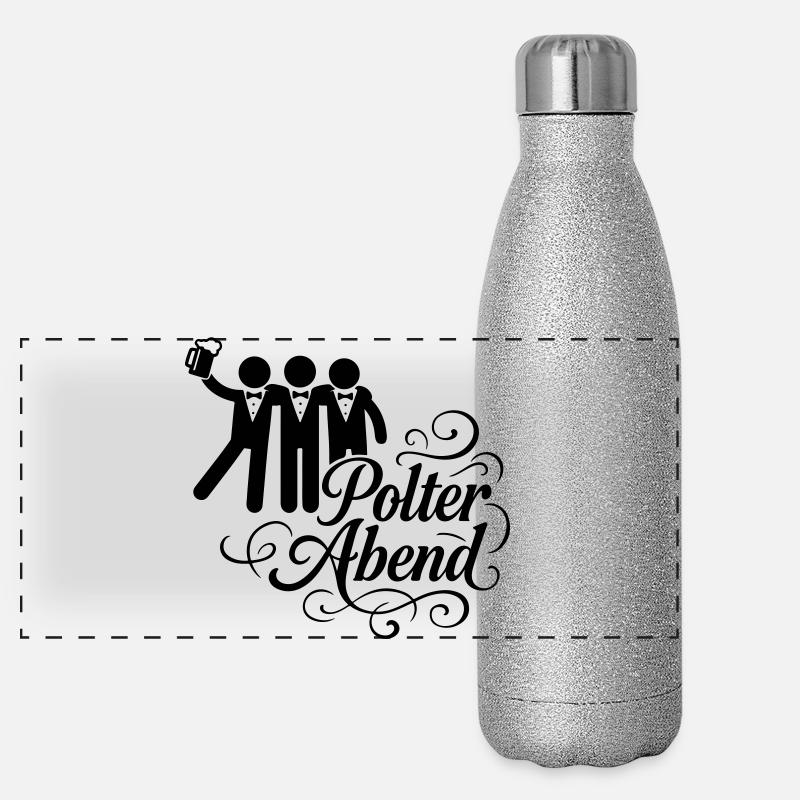 Polterabend Junggesellenabschied Panorama Glitzer Isolierflasche 500 ml