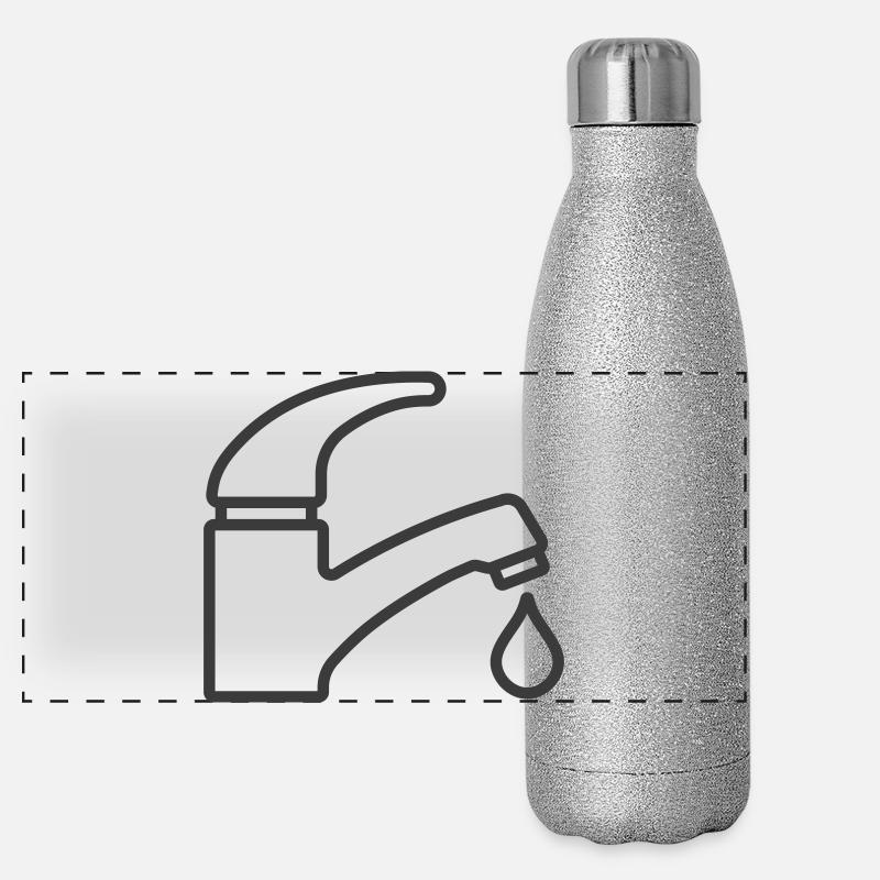 Robinet d’eau Robinet Icône Logo Plombier Gourde isotherme panoramique pailletée 500 ml