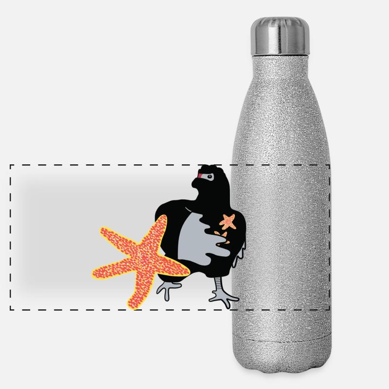 Poulet Ninja Gourde isotherme panoramique pailletée 500 ml