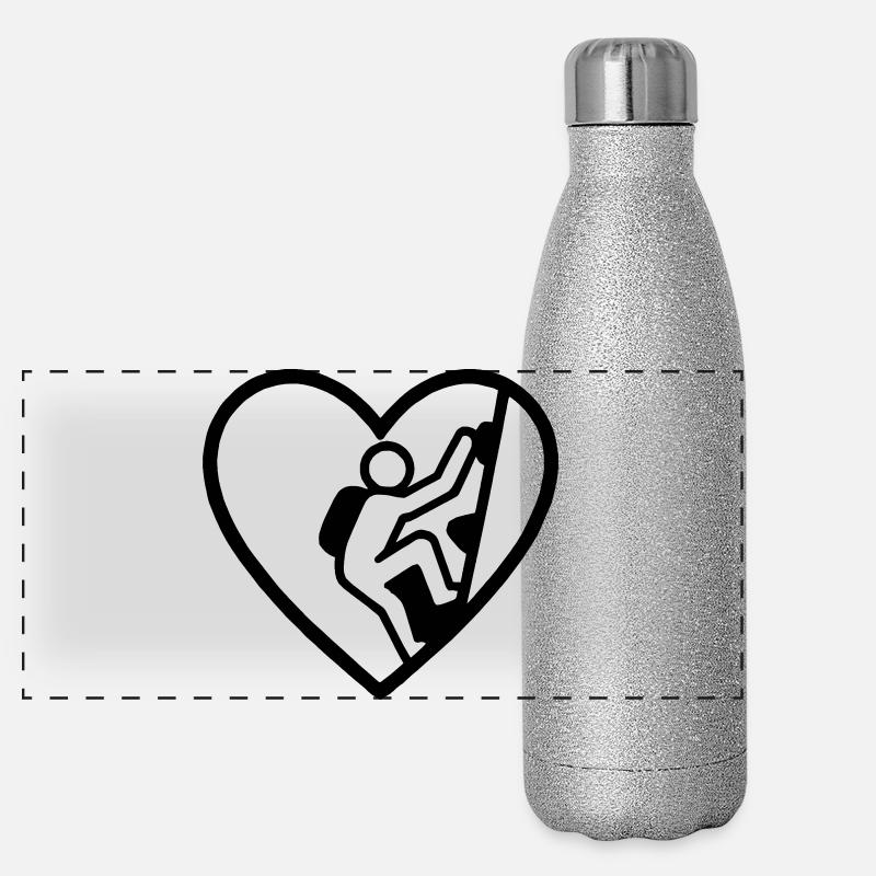 Herzklettern – Vertikale Leidenschaft Panorama Glitzer Isolierflasche 500 ml