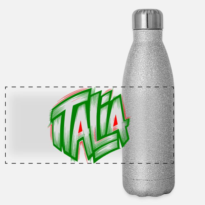 Italia Graffiti vert-rouge Gourde isotherme panoramique pailletée 500 ml