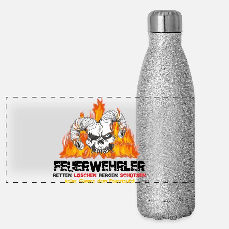 Firefighter Fire Devil Panoramic Glitter Thermal Bottle 500 ml