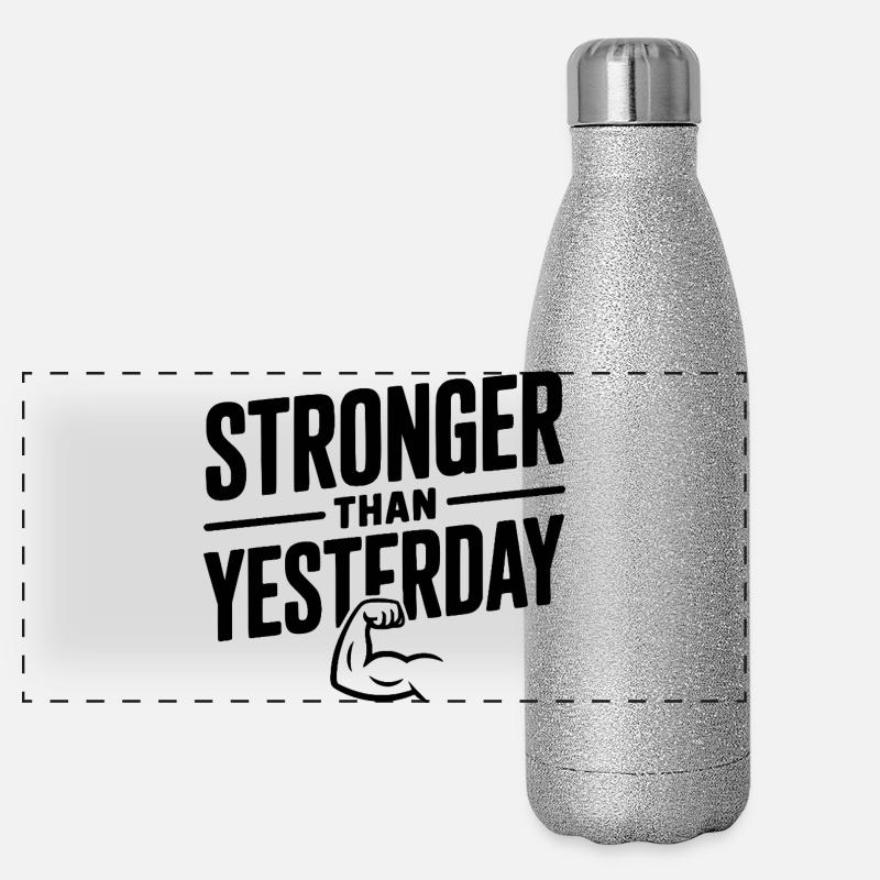 Stärker als gestern Panorama Glitzer Isolierflasche 500 ml