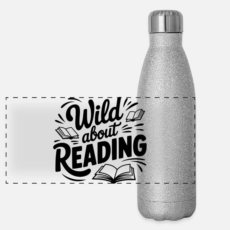 Passionné de lecture Gourde isotherme panoramique pailletée 500 ml