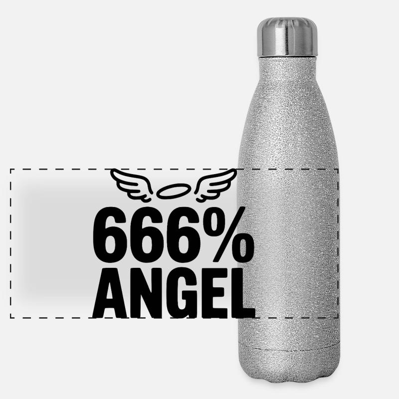 666 % Engel Panorama Glitzer Isolierflasche 500 ml