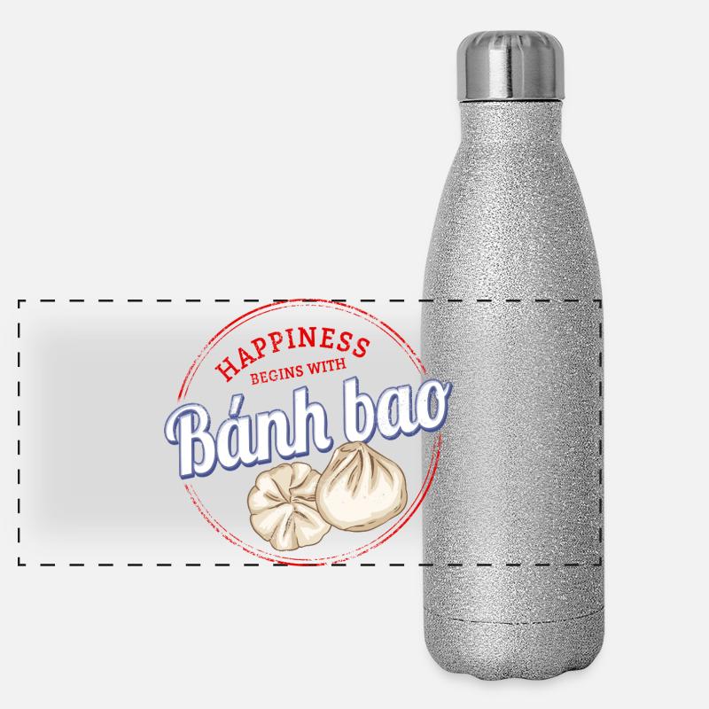 Bánh Bao Dumpling oder Baozi Vintage Teigtasche Panorama Glitzer Isolierflasche 500 ml