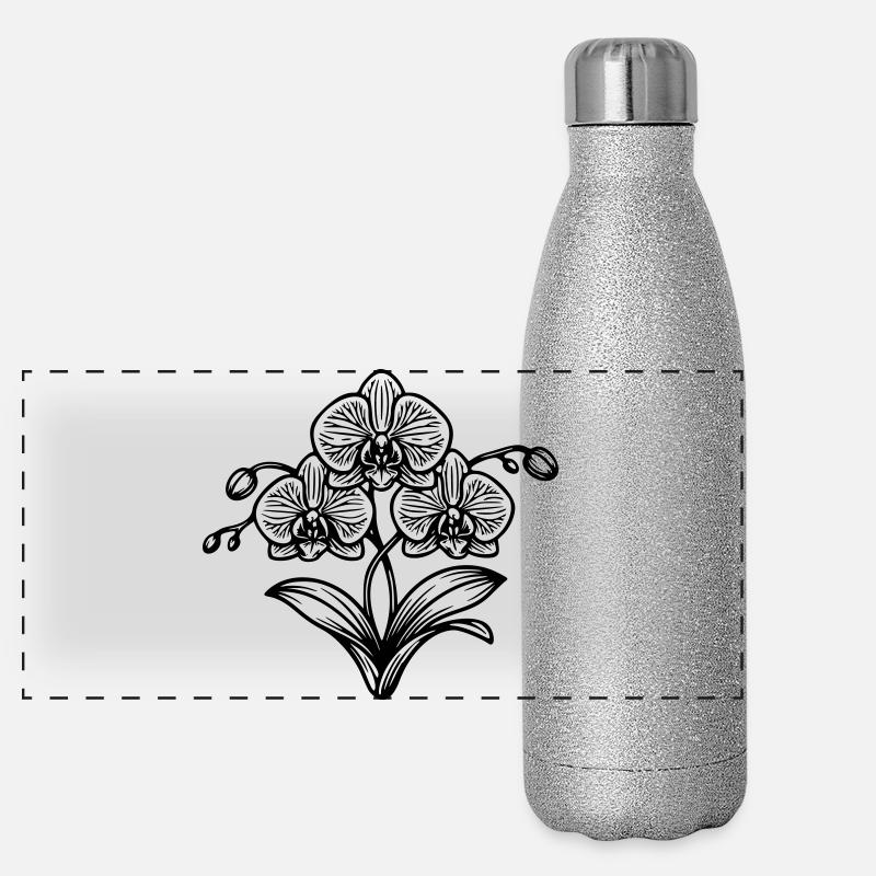 Orchidee Panorama Glitzer Isolierflasche 500 ml