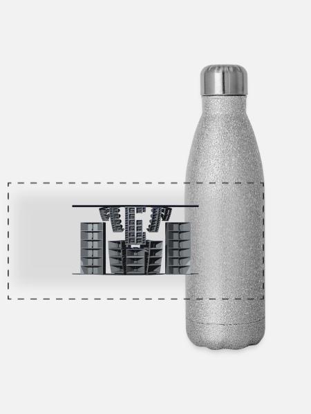 sound system - Panoramic Glitter Thermal Bottle 500 ml - silver glitter - Front