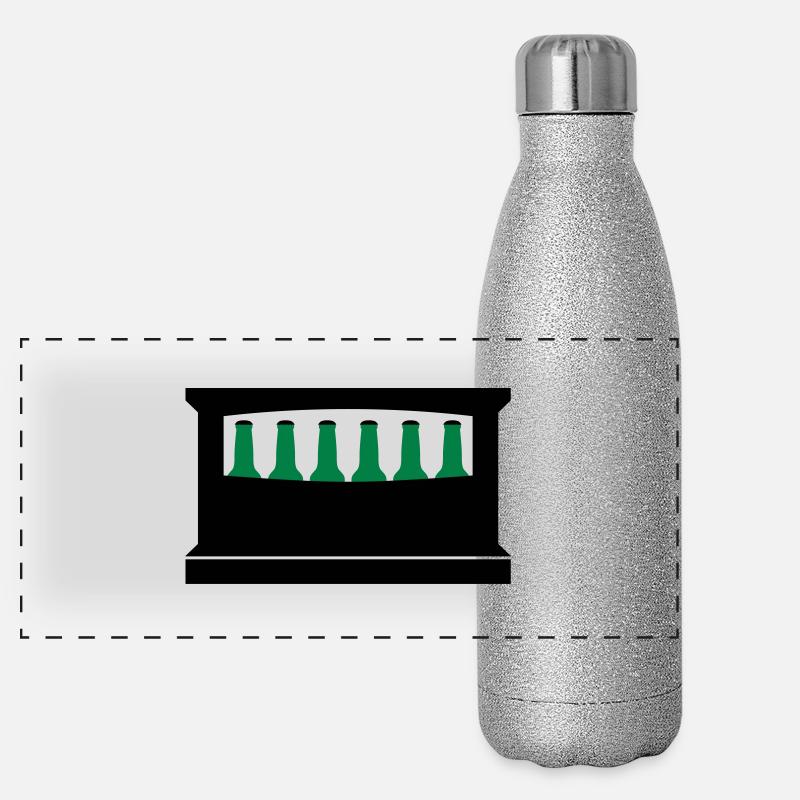 Bier Kiste Panorama Glitzer Isolierflasche 500 ml