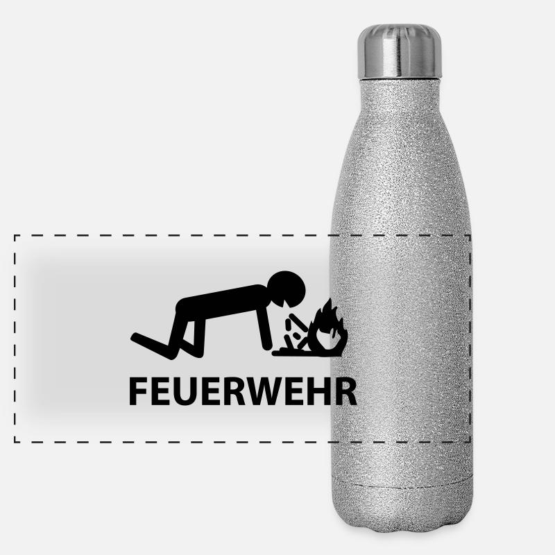 feuerwehr Panorama Glitzer Isolierflasche 500 ml