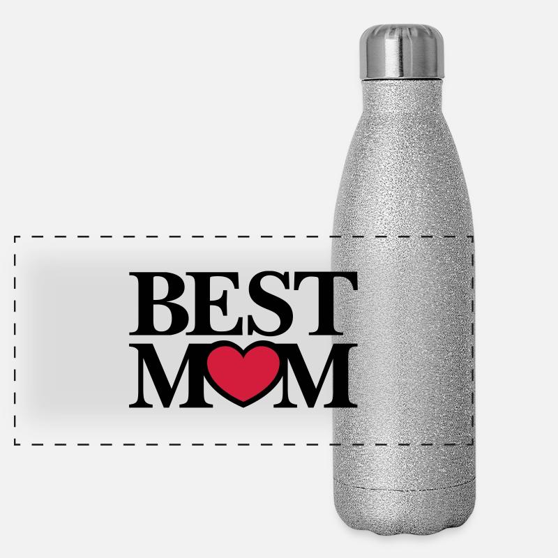 Best Mom - Panoramic Glitter Thermal Bottle 500 ml - silver glitter