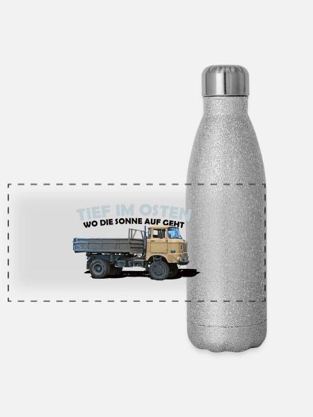 ifa w50 ddr ossi - Panorama Glitzer Isolierflasche 500 ml - Silber Glitzer